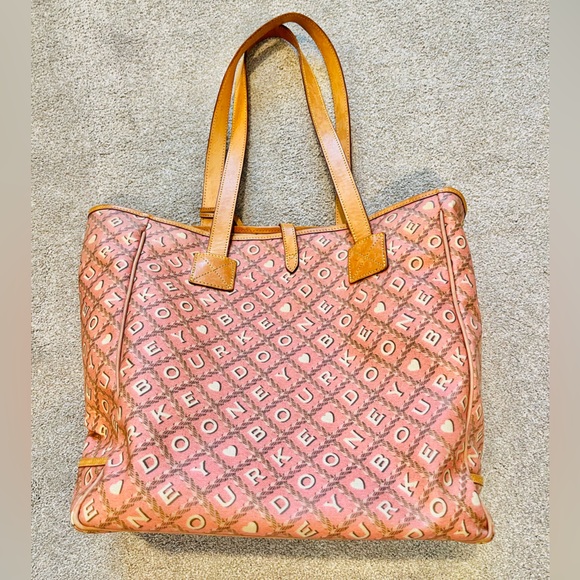 RARE Y2K Dooney & Bourke Authentic Pink Extra Large Tote - Picture 3 of 16
